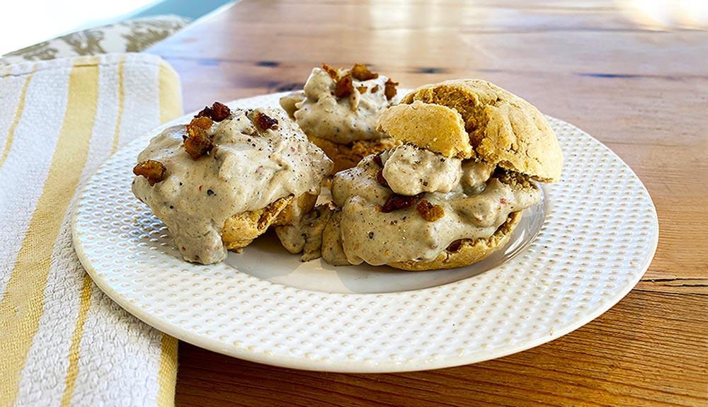 Plant Based Vegan Biscuits and Gravy